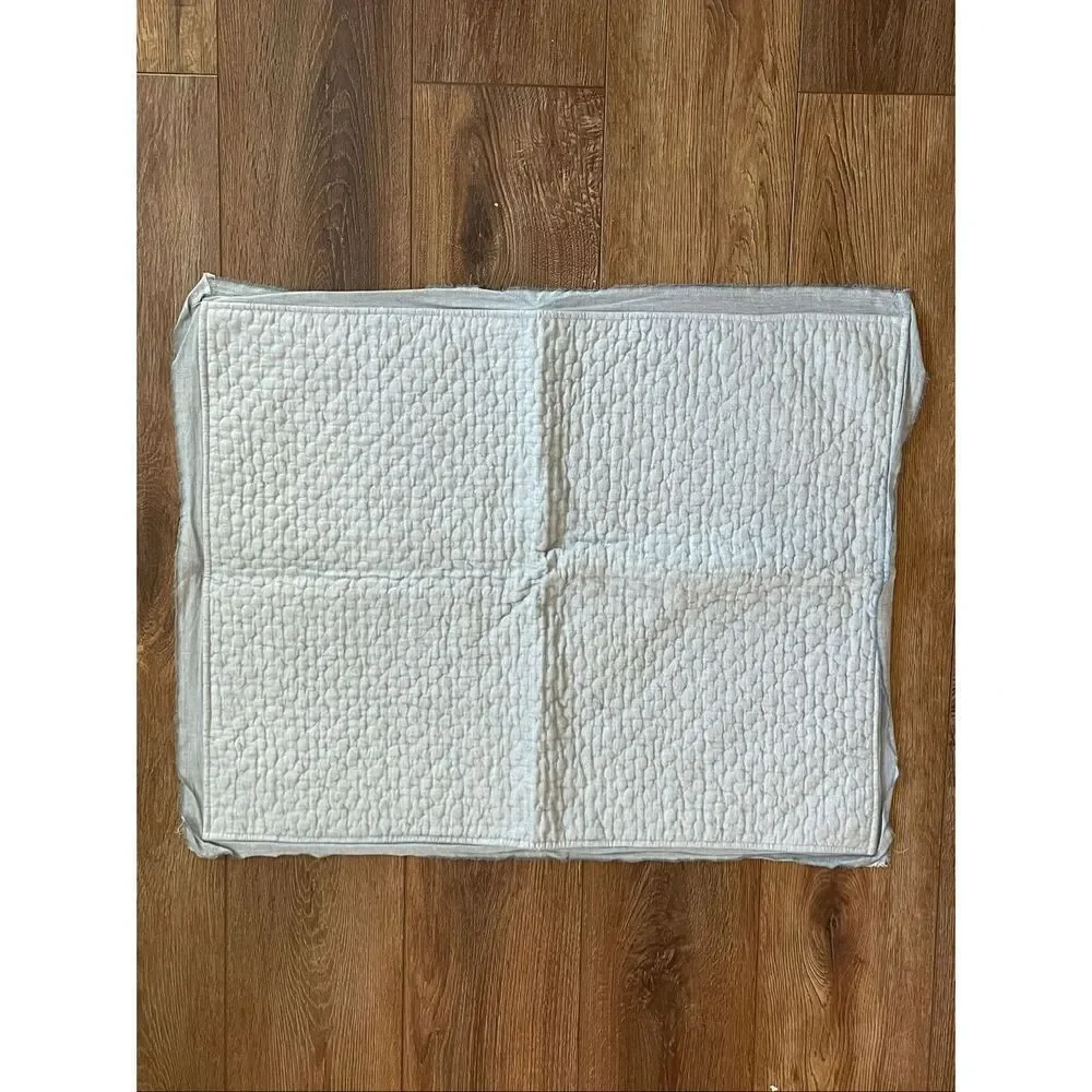 Pottery Barn Melange Handcrafted Cotton Quilted Sham Chambray Std